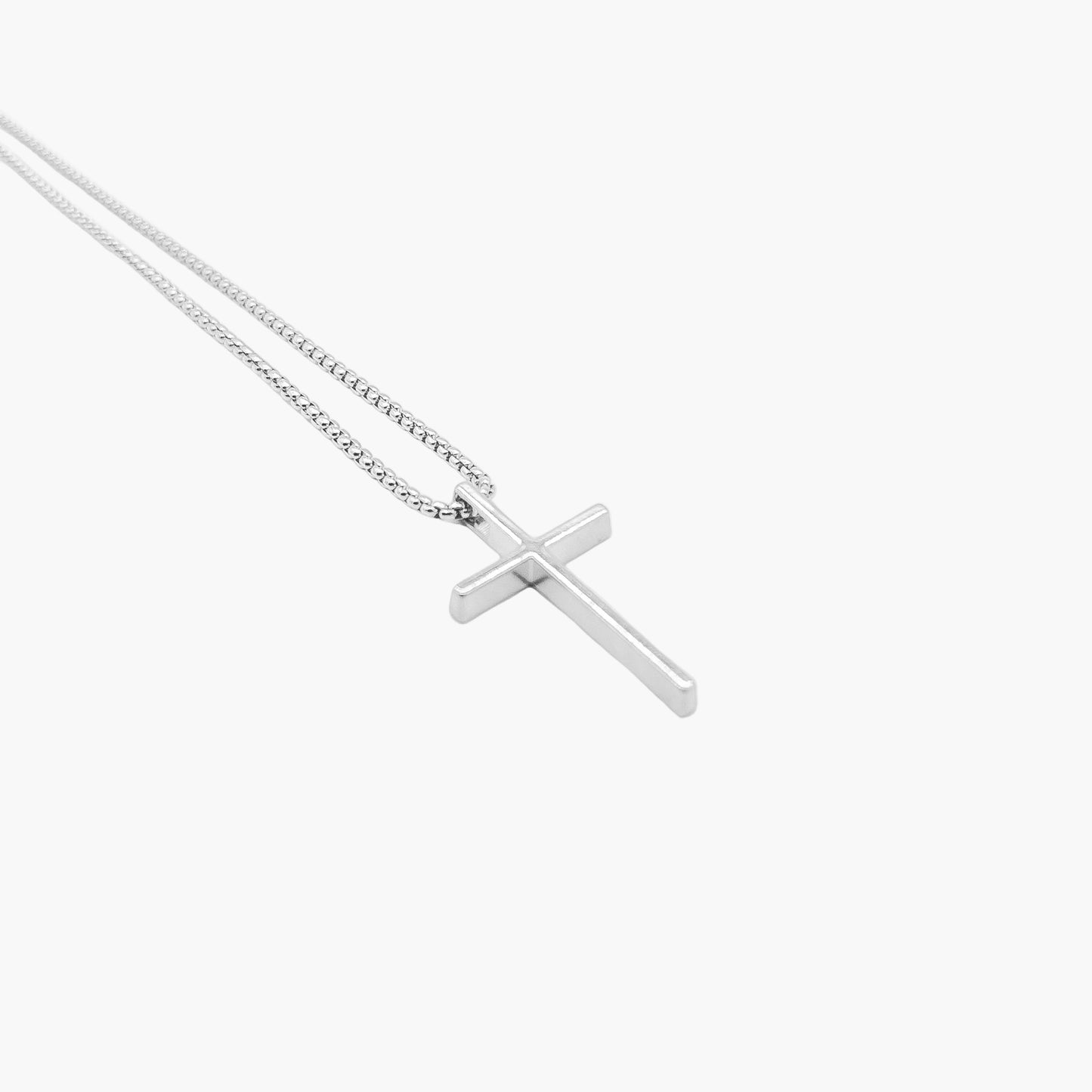 polished sterling silver cross detail on Crucifix pendant