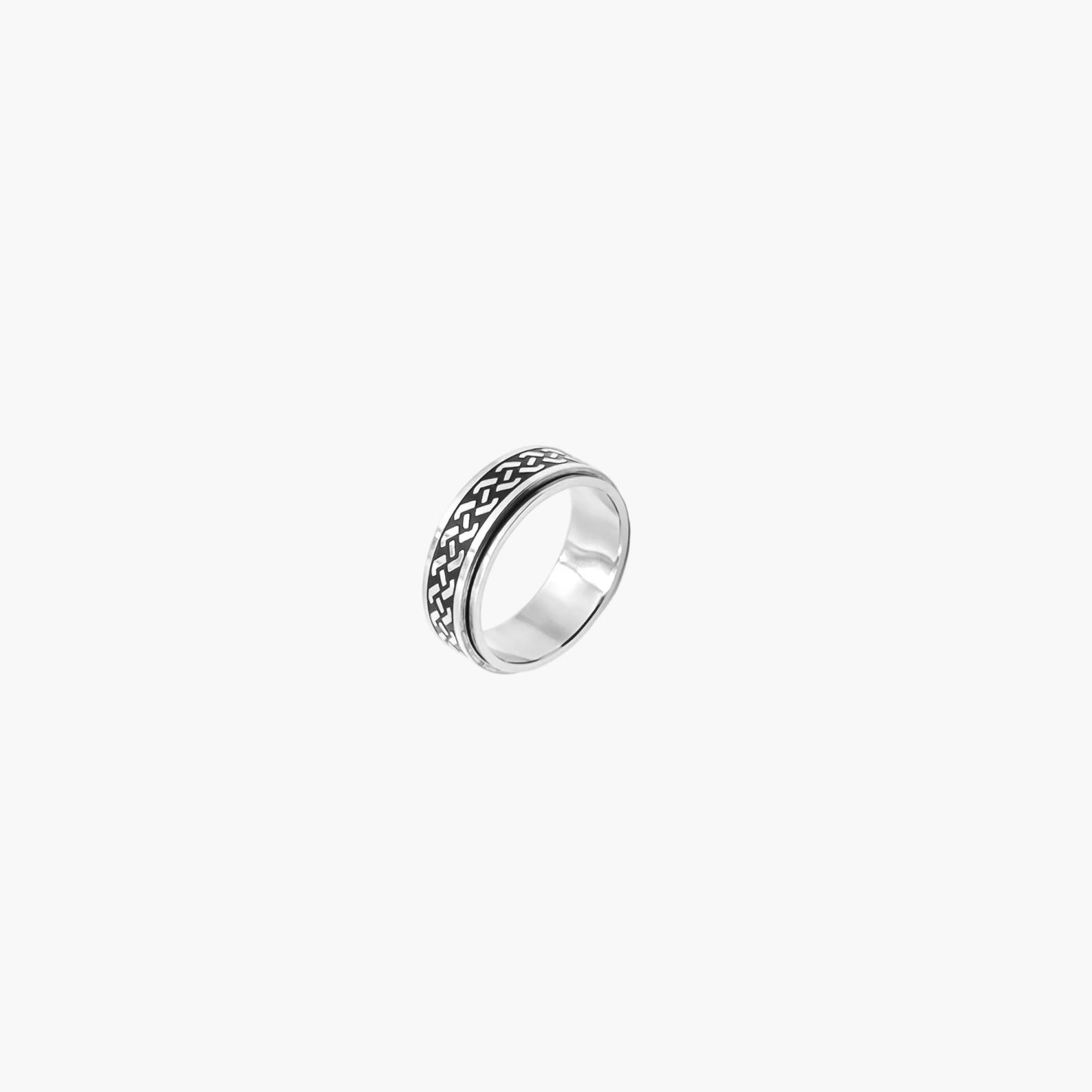 right angle view of Ridge ring in 316L stainless steel