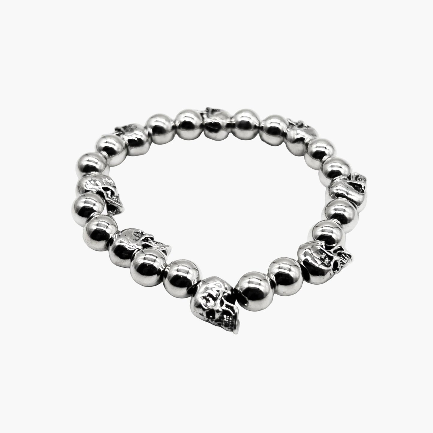 Hellish Skulls Gothic Silver Adjustable Bracelet HOUSE OF ROK