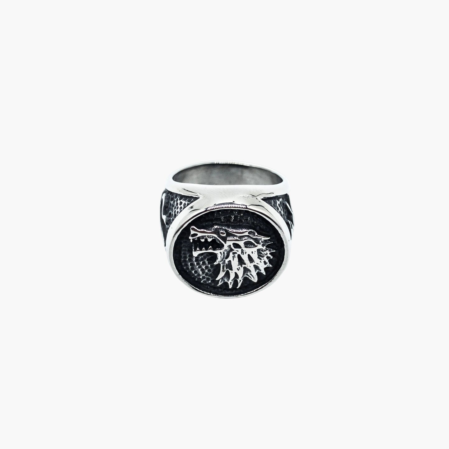 top down view of Wolf Master Norse wolf ring