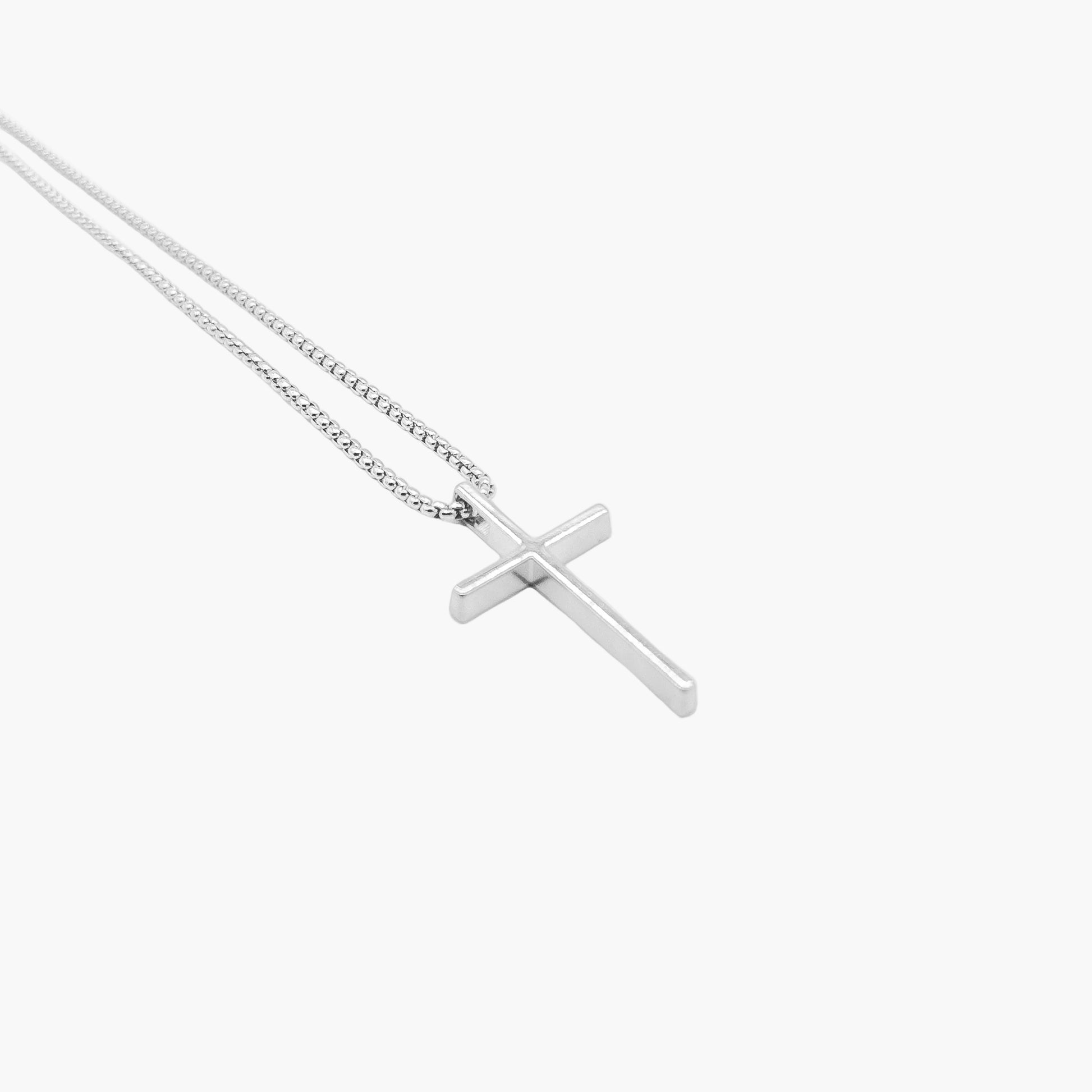 polished sterling silver cross detail on Crucifix pendant