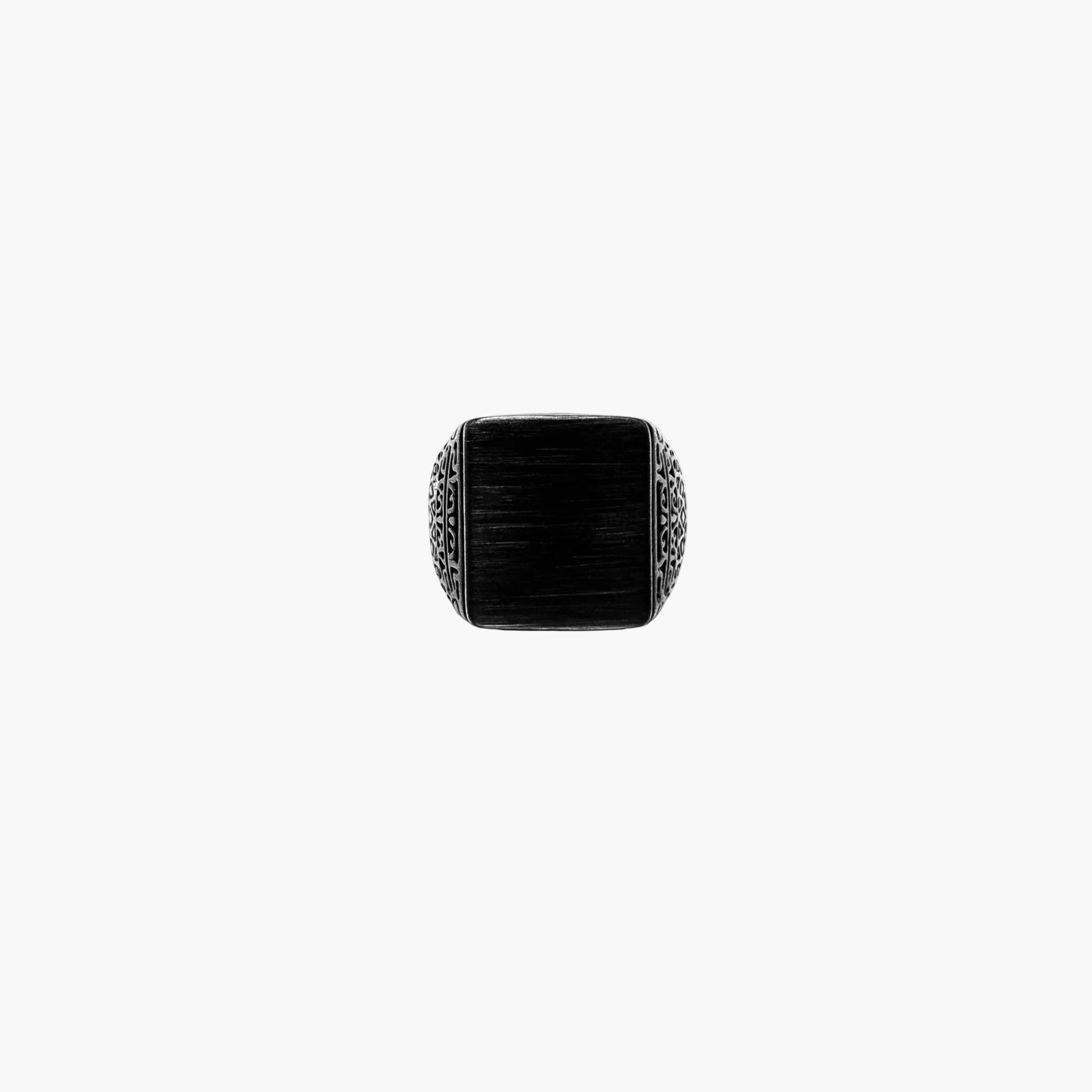straight shot view of Faded Black matte black ring