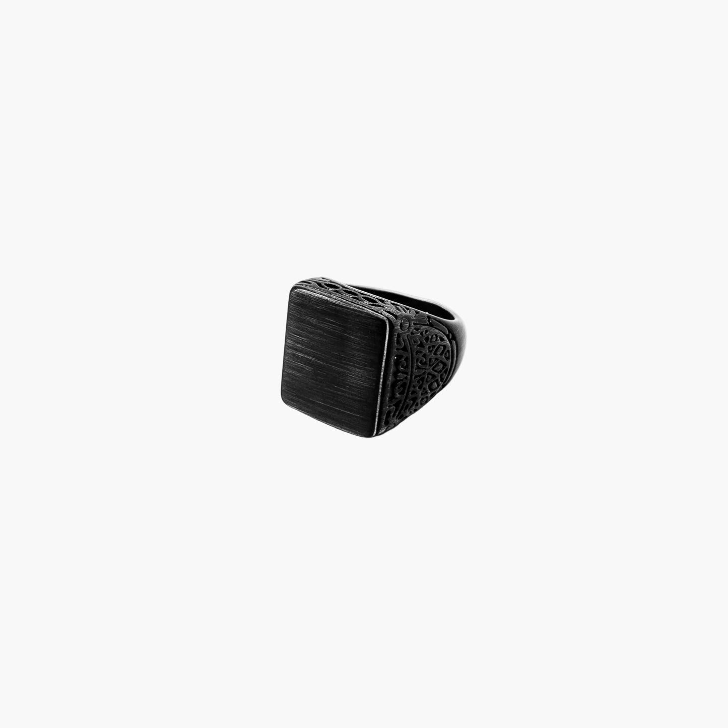Faded Black Matte Square Bezel Ring HOUSE OF ROK