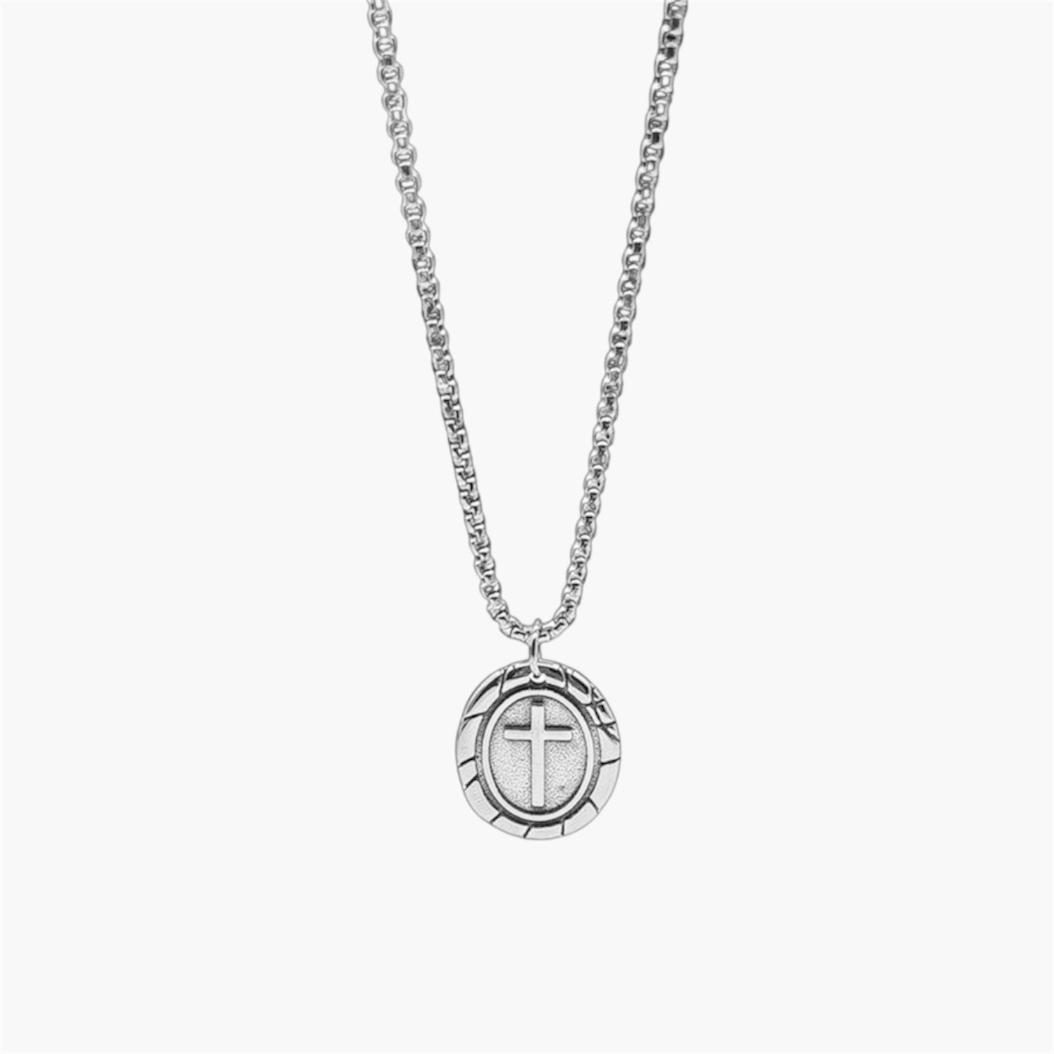Halo Cross Pendant Stainless Steel Necklace HOUSE OF ROK