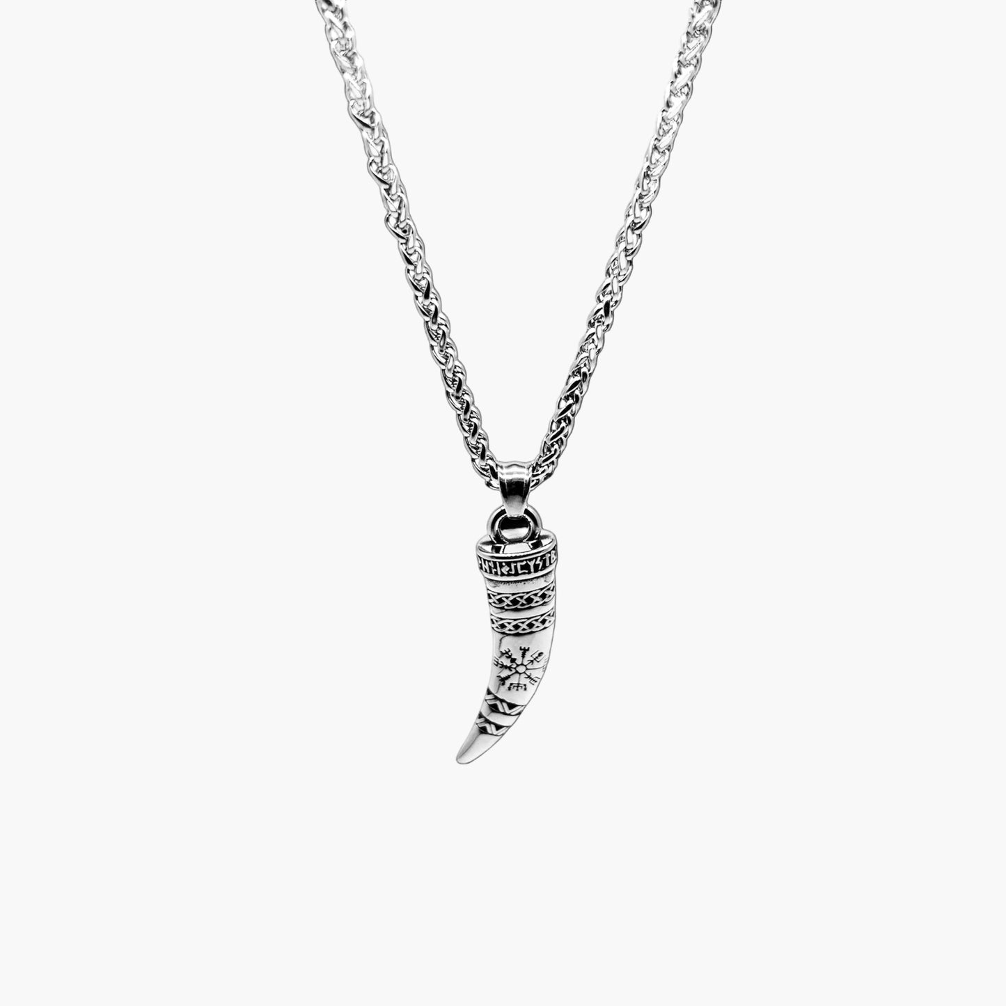Horn of God Vegvisir Runic Stainless Steel Pendant HOUSE OF ROK