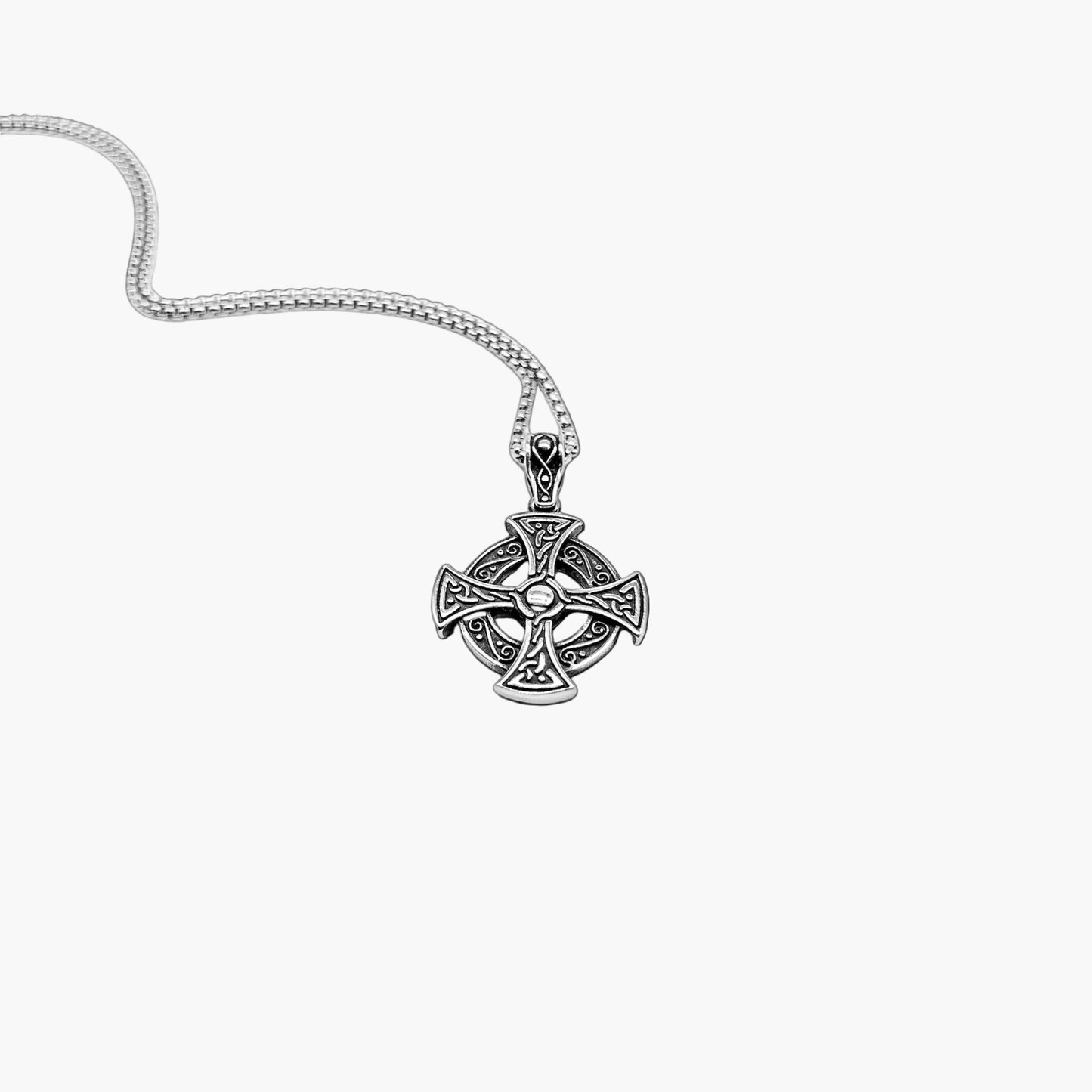 left angle view of Immortal Guardian pendant in 316L stainless steel