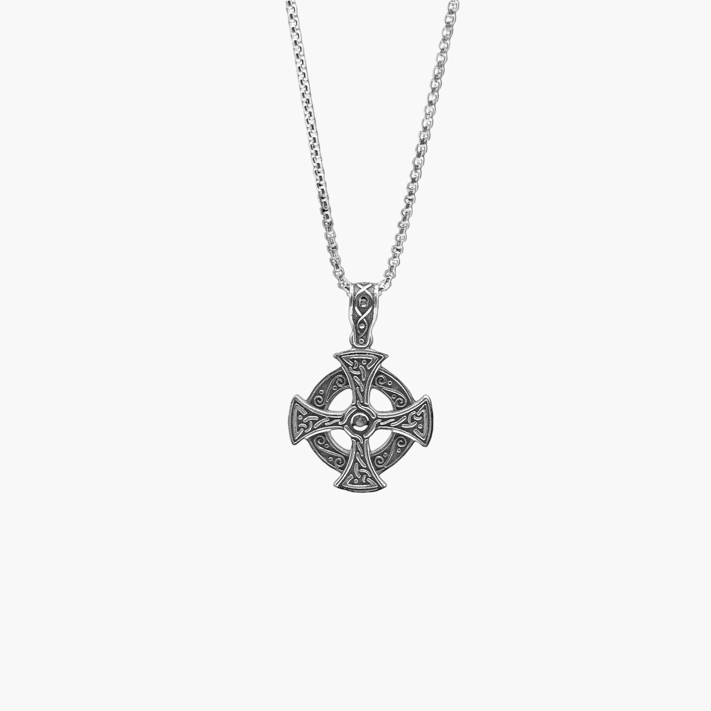 Celtic knot motif detail on Immortal Guardian cross pendant