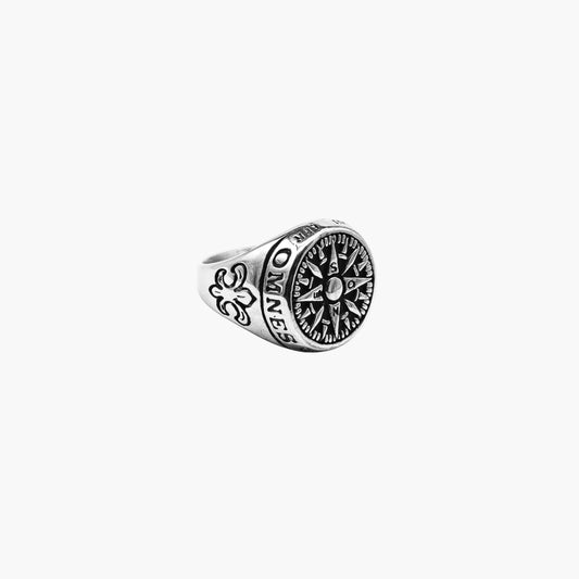 Nautical Compass Engraved Stainless Steel Ring HOUSE OF ROK