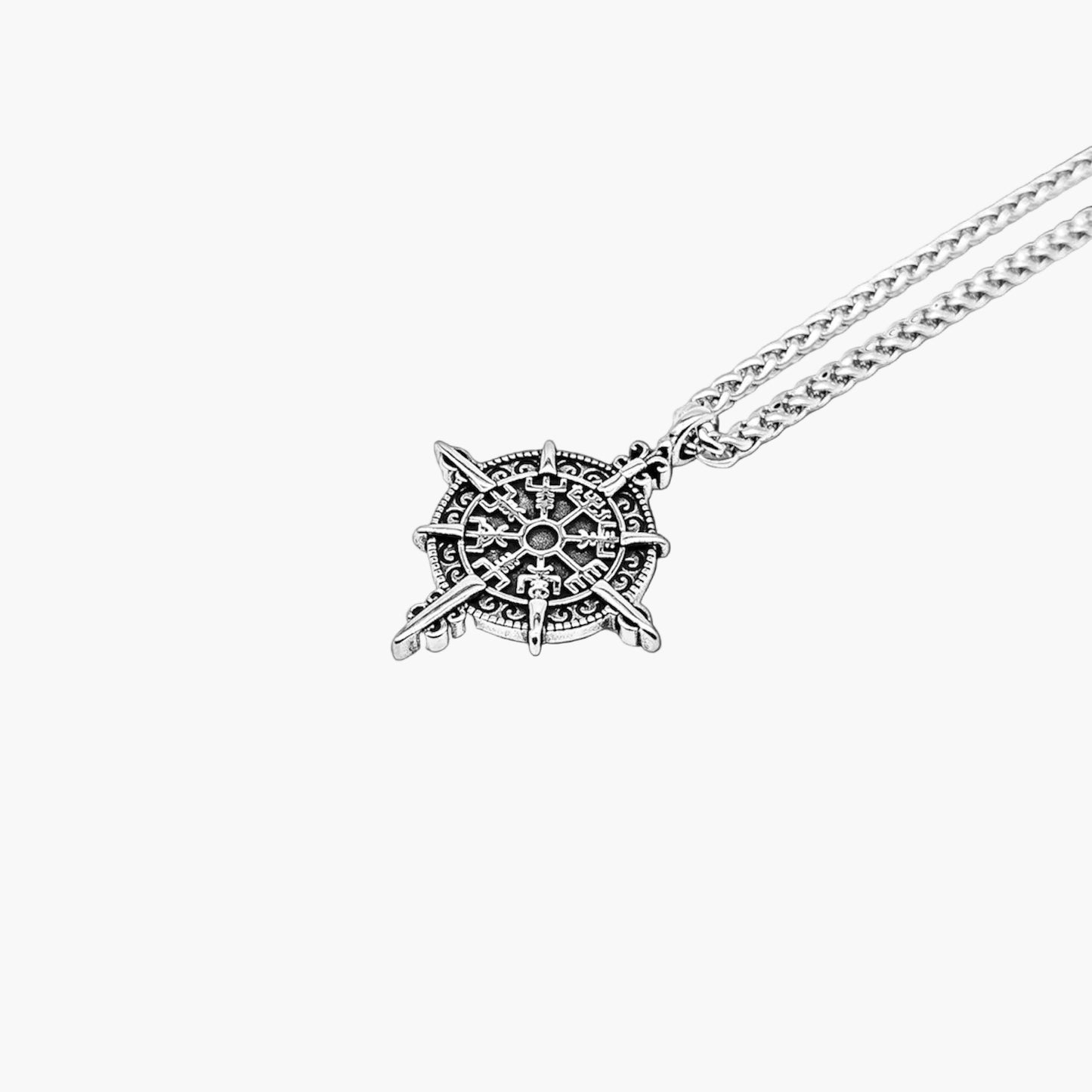 Rotary Wheel Vegvisir Compass Stainless Steel Pendant HOUSE OF ROK