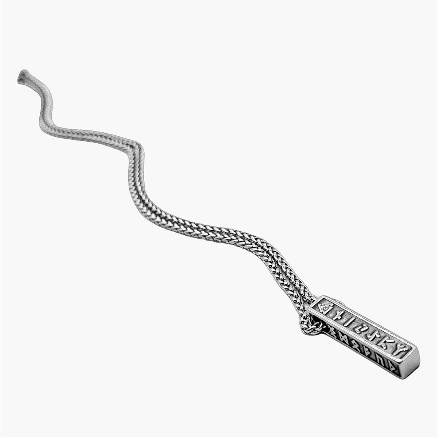 stainless steel runemaster amulet with chain detail