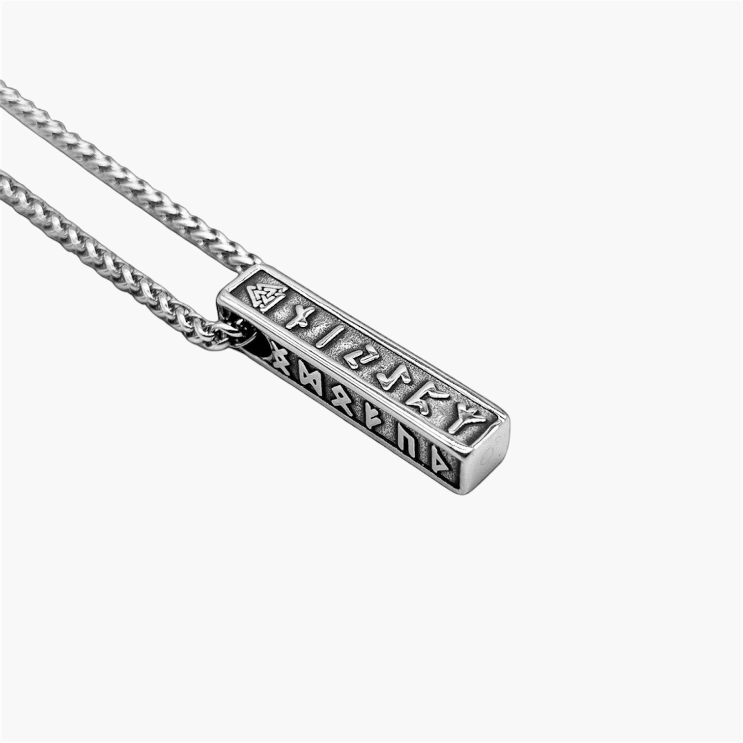 back view of runemaster amulet stainless steel pendant