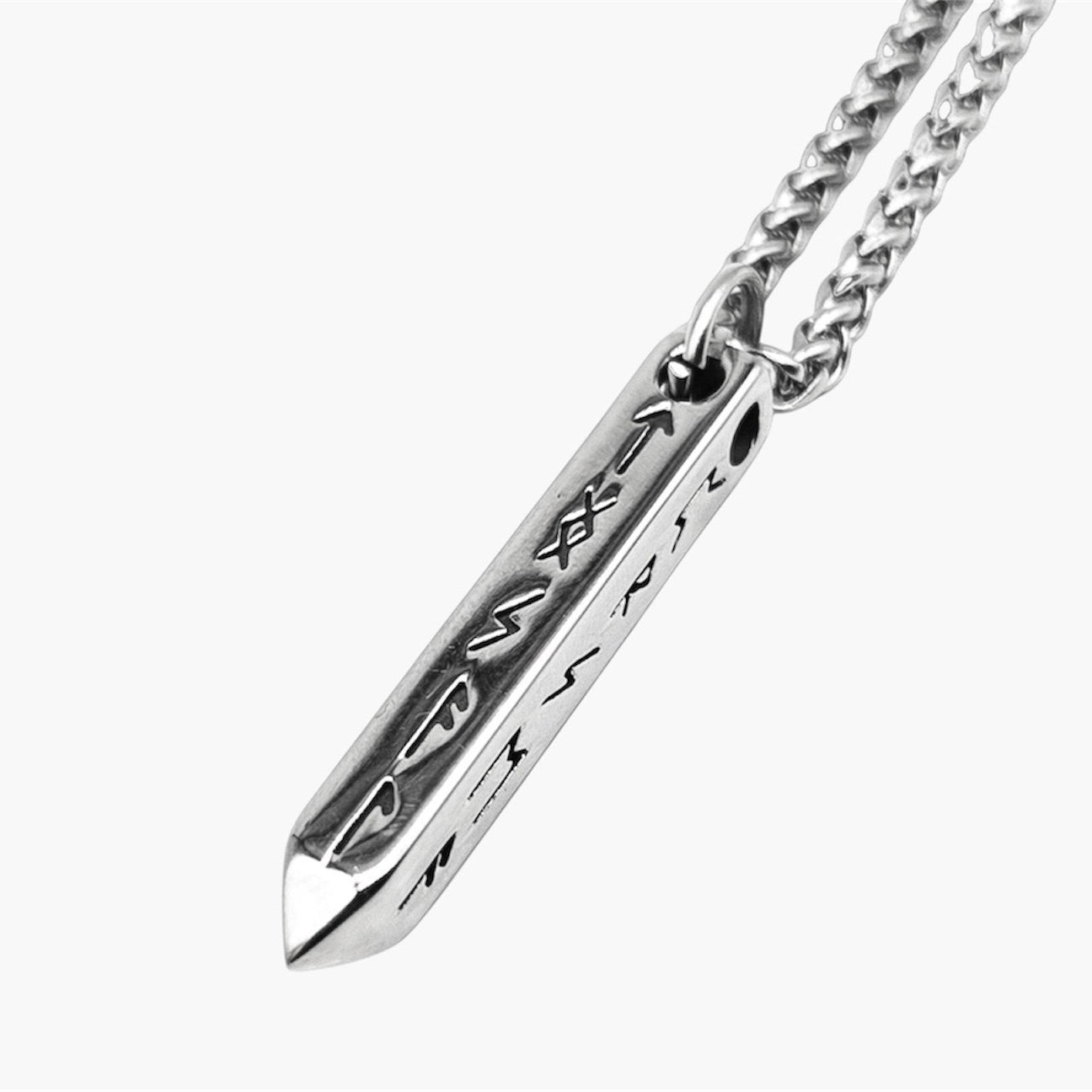 Viking runestone amulet pendant with engraved Norse rune symbol