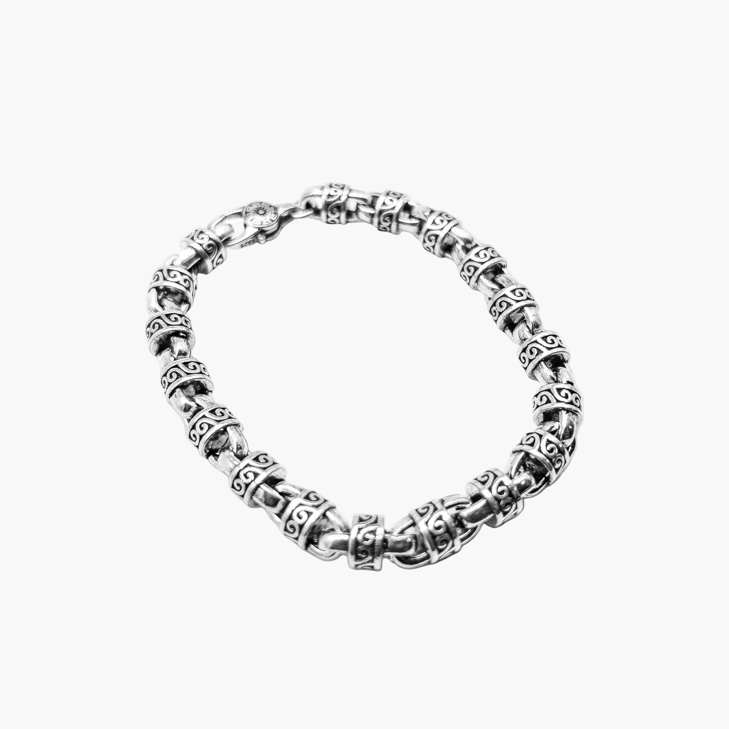 Angled right view of Tribal Bracelet showing intricate Celtic pattern and premium craftsmanship.