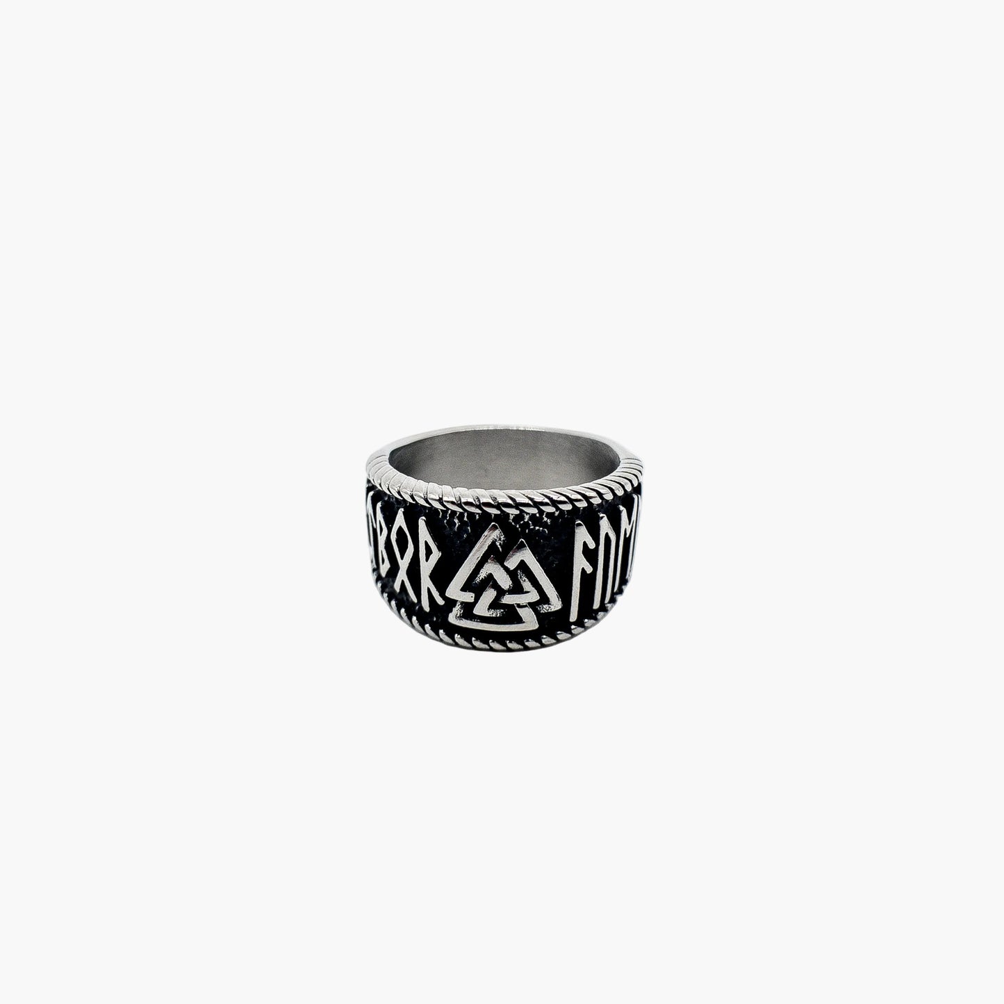 HOUSE OF ROK Asgard Valknut Rune Stainless Steel Viking Ring