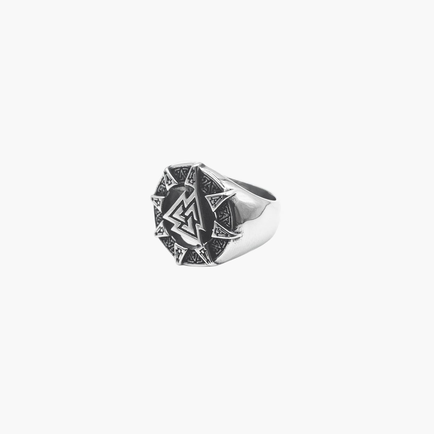 HOUSE OF ROK Eternal Valknut Engraved Stainless Steel Ring