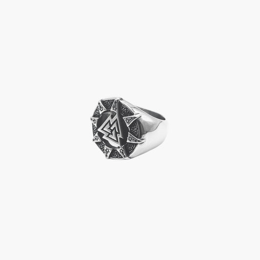 HOUSE OF ROK Eternal Valknut Engraved Stainless Steel Ring