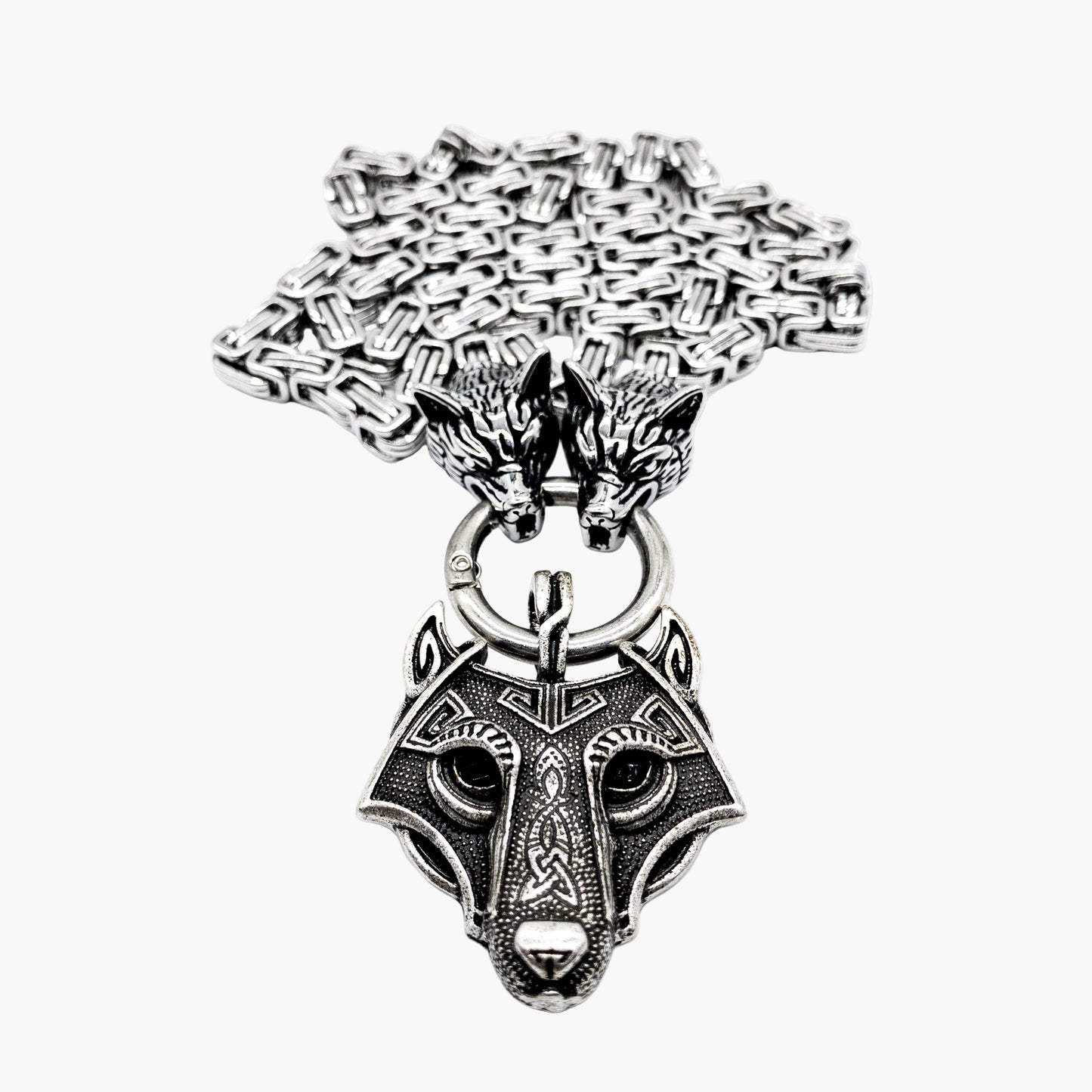 HOUSE OF ROK Fenrirs Chain Wolf Pendant Stainless Steel Necklace