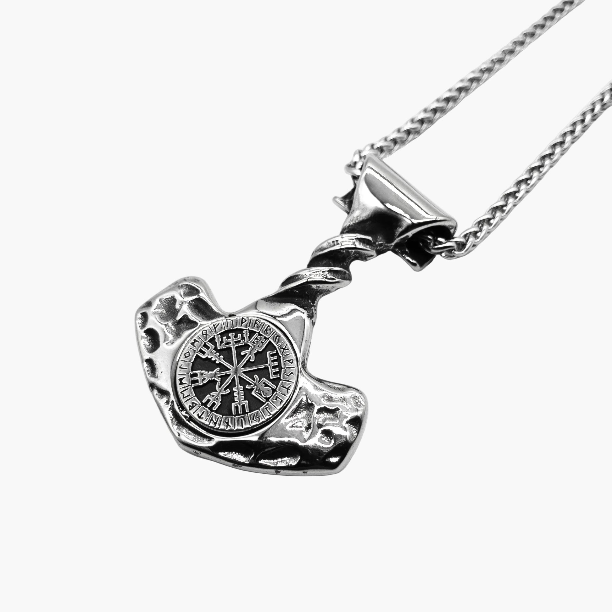 Hammer of God Mjolnir Vegvisir Stainless Steel Pendant HOUSE OF ROK