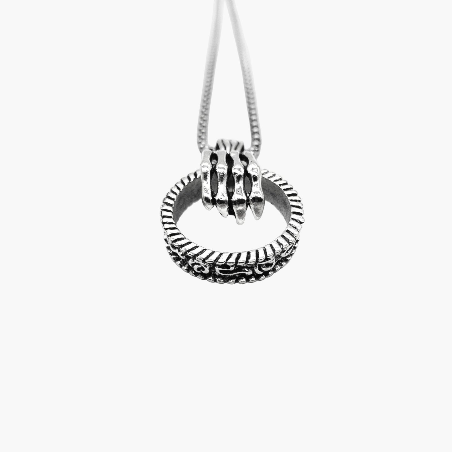 cast hand detail on Hand of Death stainless steel pendant