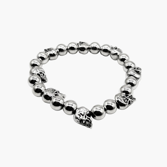 Hellish Skulls Gothic Silver Adjustable Bracelet HOUSE OF ROK