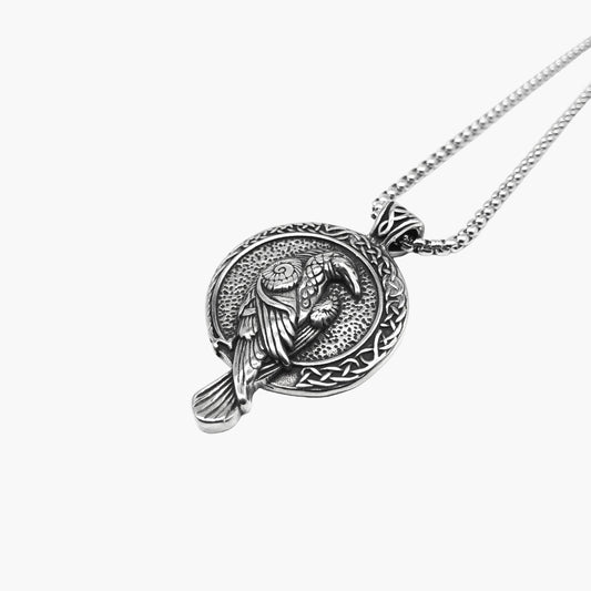 Norse Eagle Huginn Raven Stainless Steel Pendant HOUSE OF ROK