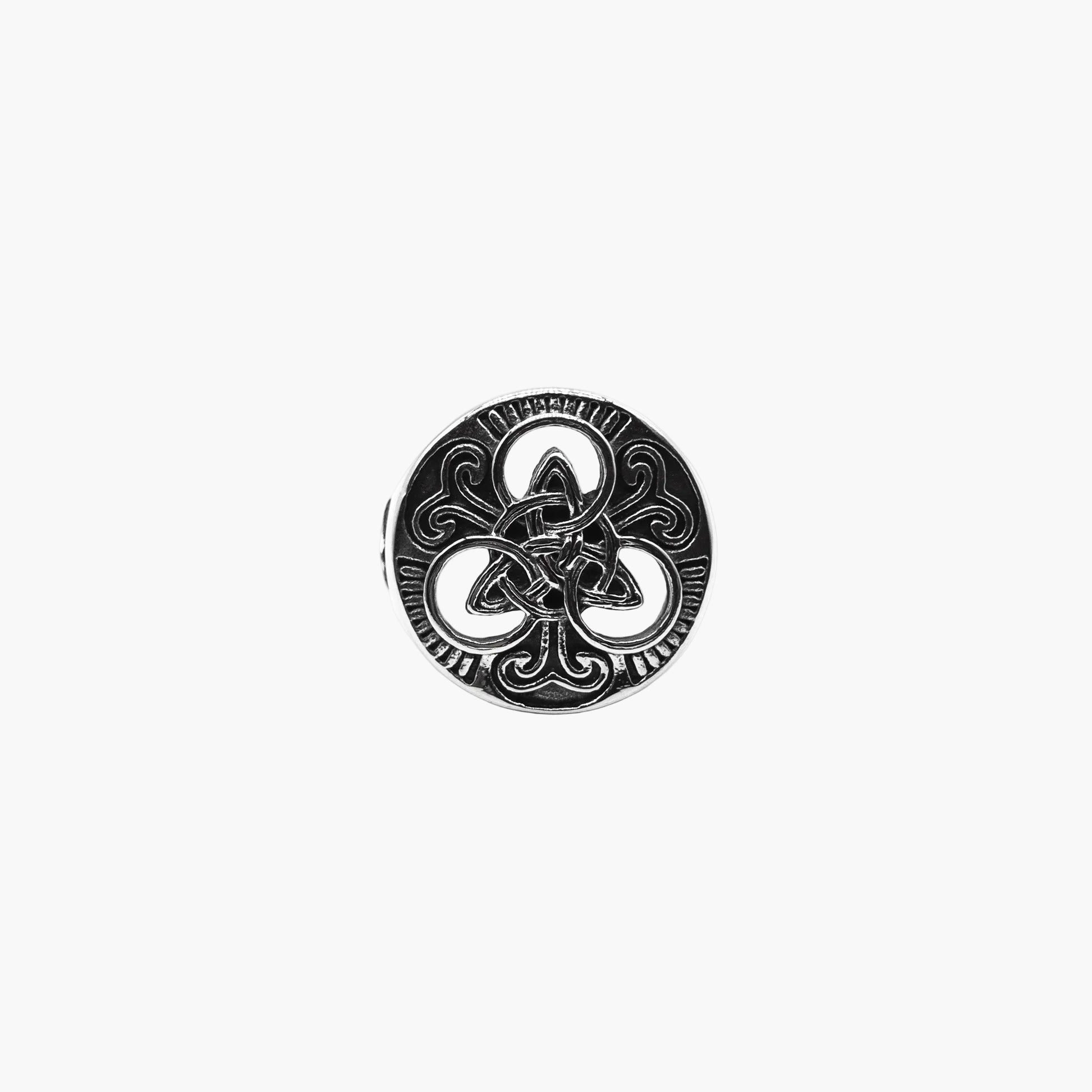 Norse engraving detail on face of Norse Pagan stainless steel ring