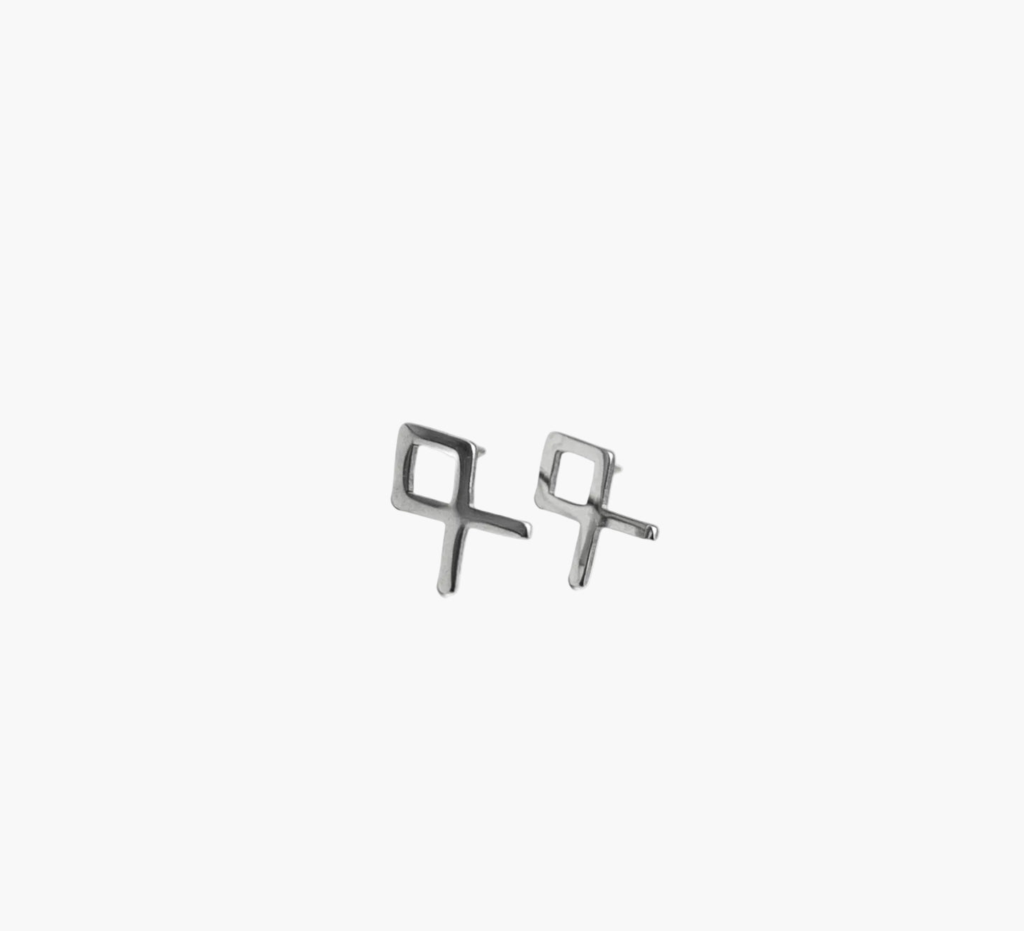 Othala rune detail on sterling silver stud earrings