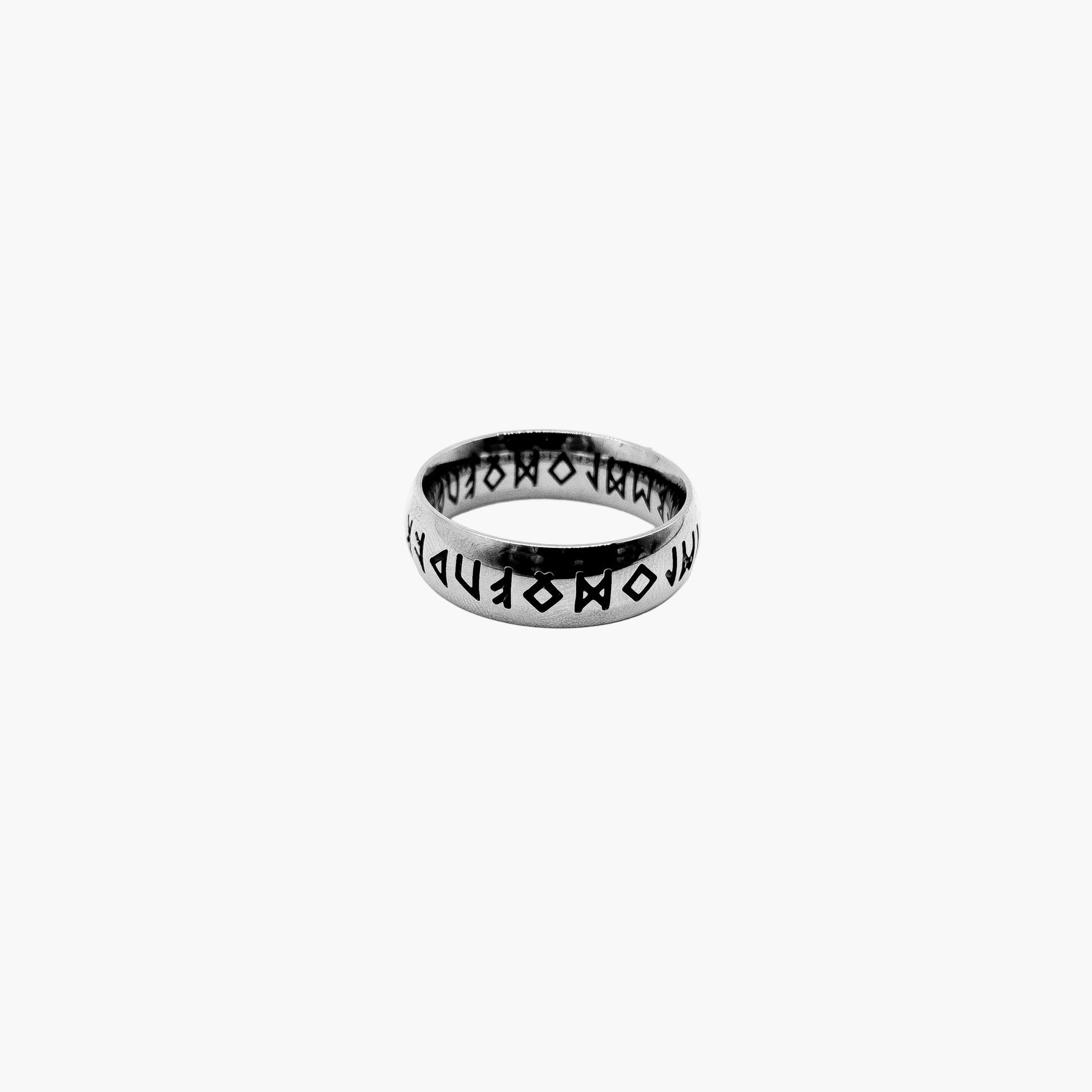 HOUSE OF ROK Runes Stainless Steel Ring With Norse Rune Markings
