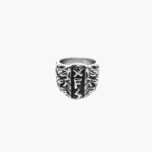 Runescode Engraved Norse Rune Stainless Steel Ring HOUSE OF ROK