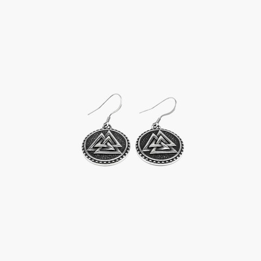 Shieldmaiden Valknut Norse Drop Earrings Stainless Steel HOUSE OF ROK