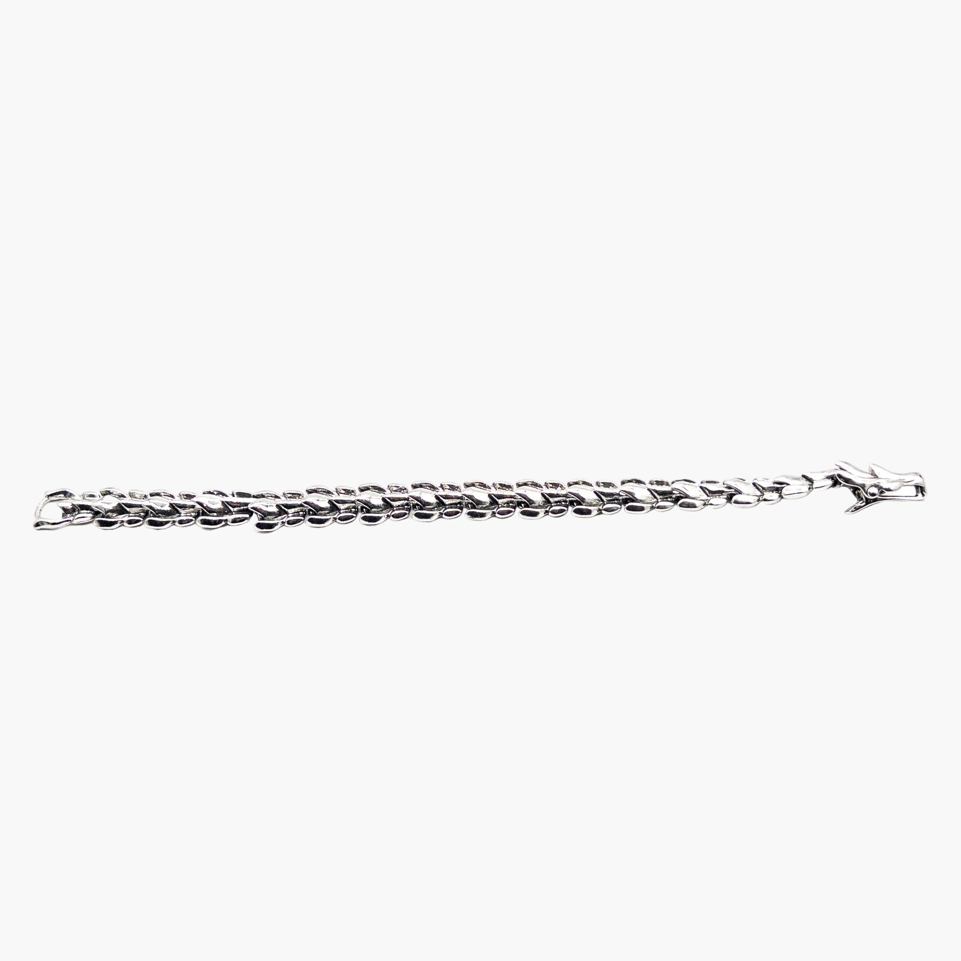 serpent head detail on Silver Serpent stainless steel bracelet