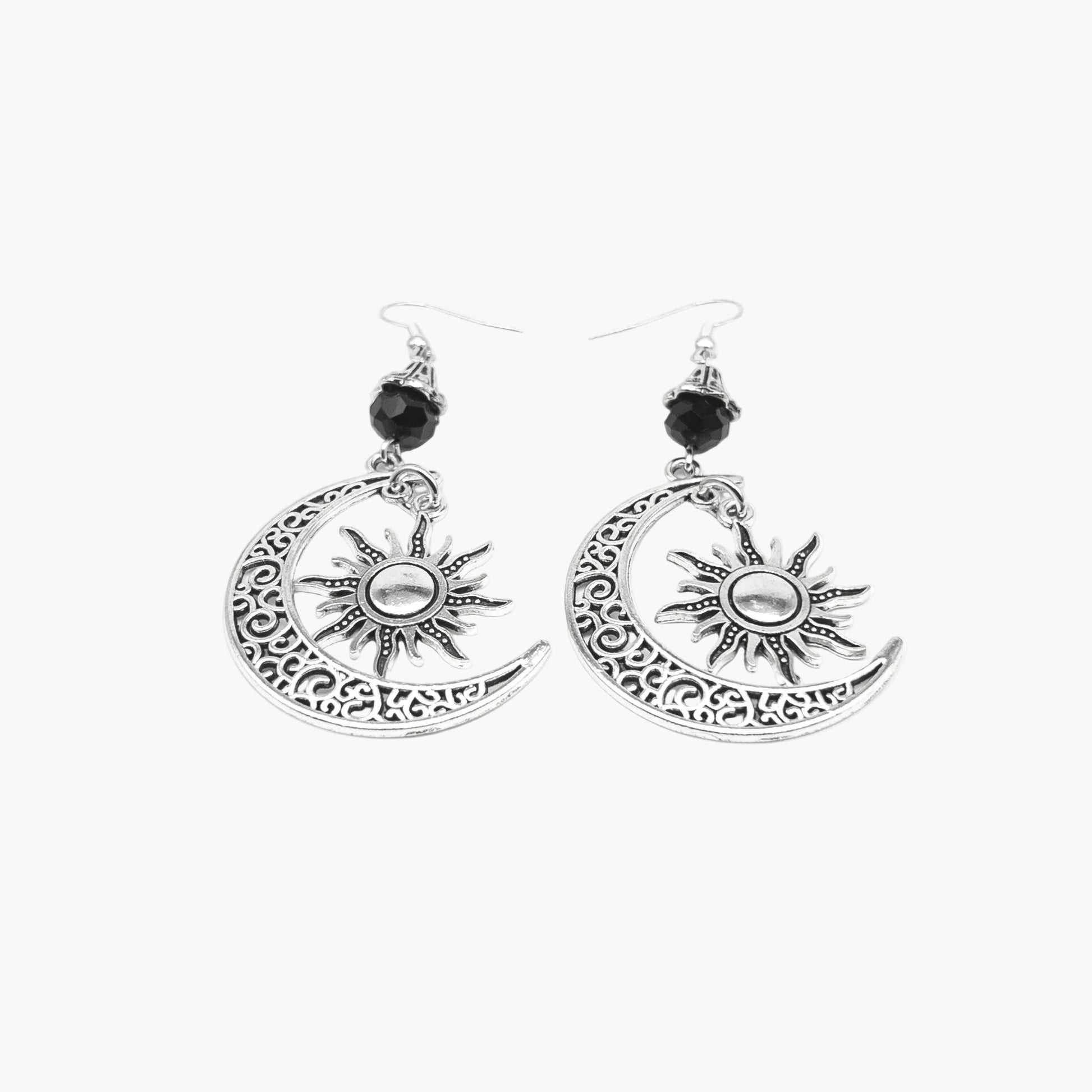 Sól Sun Moon Norse Dangle Earrings Stainless Steel HOUSE OF ROK