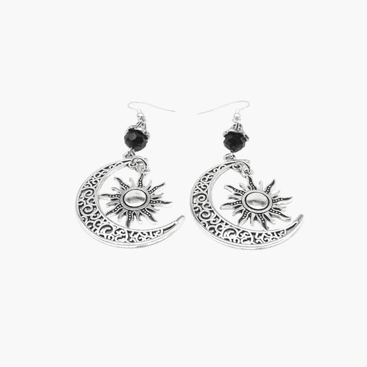 Sól Sun Moon Norse Dangle Earrings Stainless Steel HOUSE OF ROK