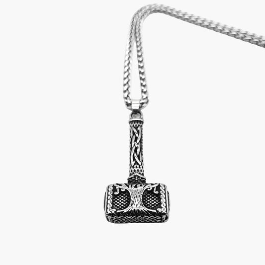 Steel Hammer Mjolnir Yggdrasil Stainless Steel Pendant HOUSE OF ROK