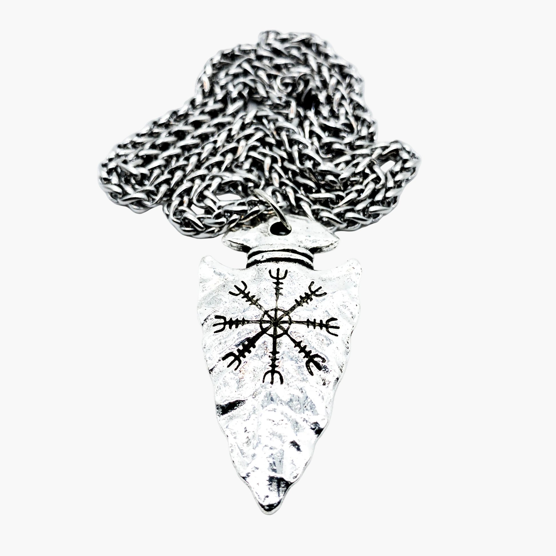 HOUSE OF ROK Stonerock Vegvisir Stone Pendant Stainless Steel Necklace