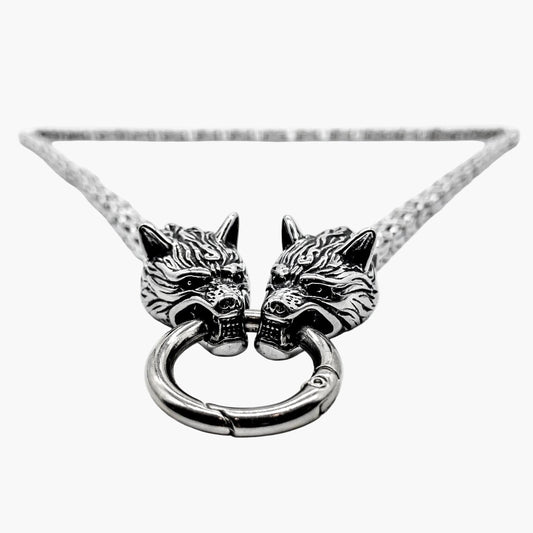 HOUSE OF ROK Two Wolves Stainless Steel Norse Chain