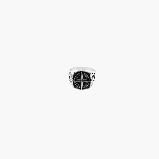 Vagabond Norse Cross Engraved Stainless Steel Ring HOUSE OF ROK