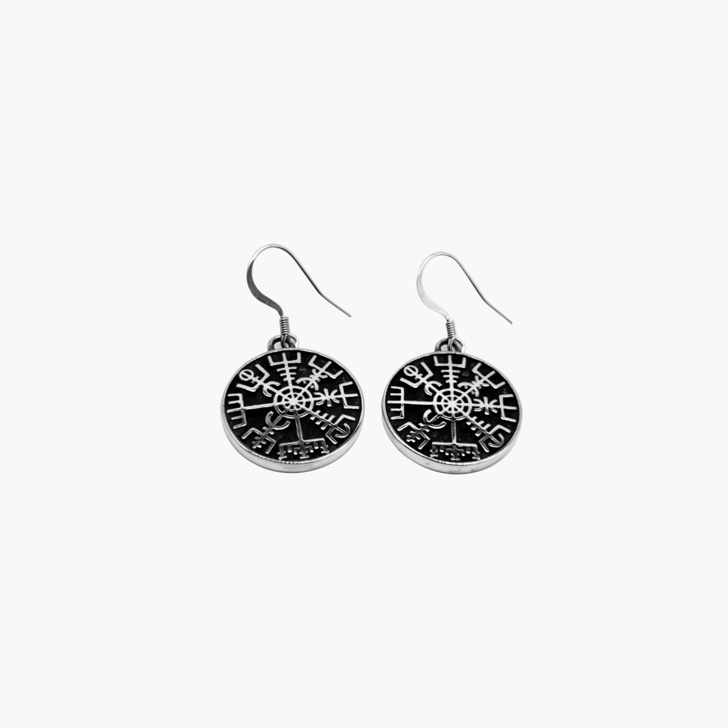 left angle view of Valkyrie Angel earrings in 316L stainless steel