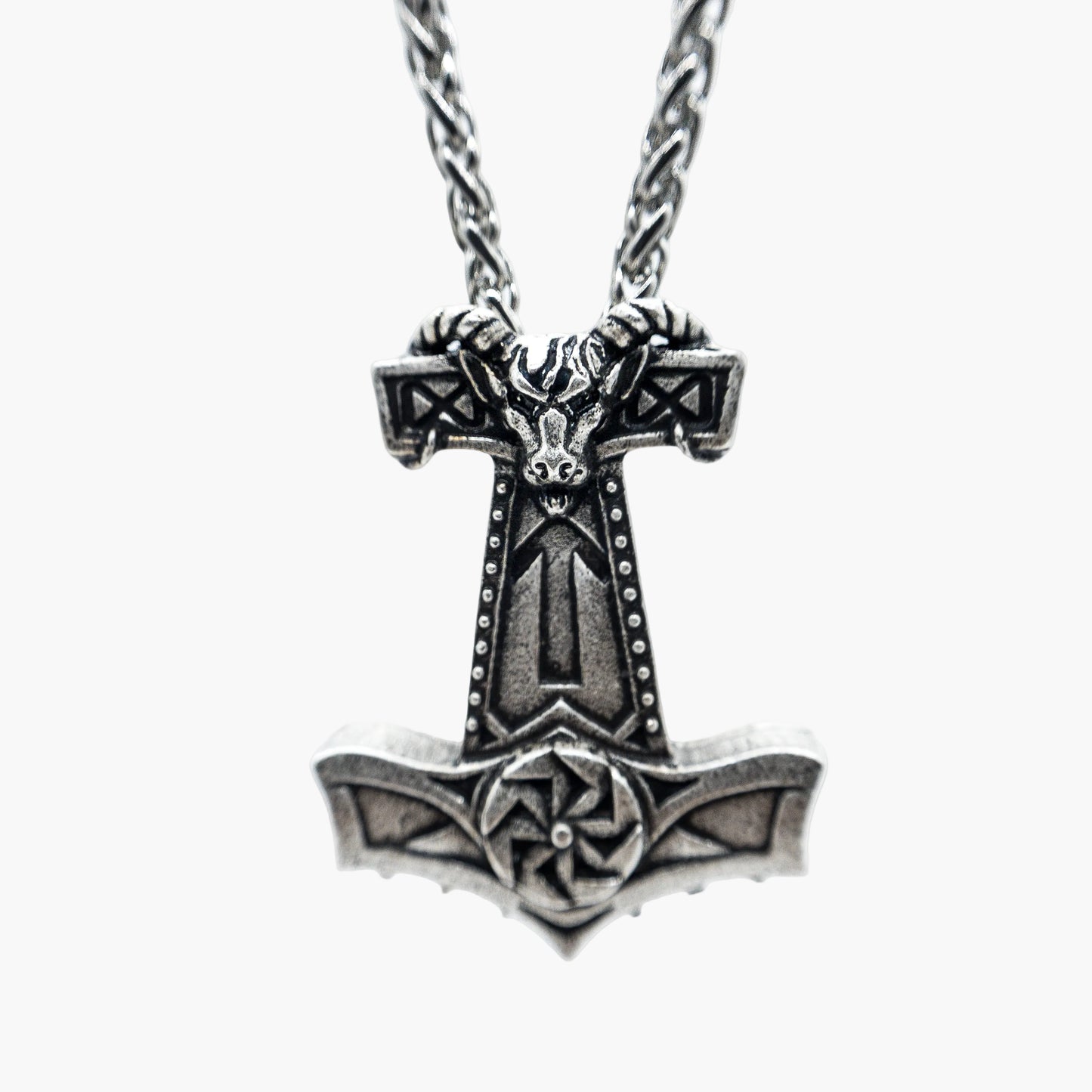 HOUSE OF ROK Viking Goat Chain With Tanngrisnir Mjolnir Pendant
