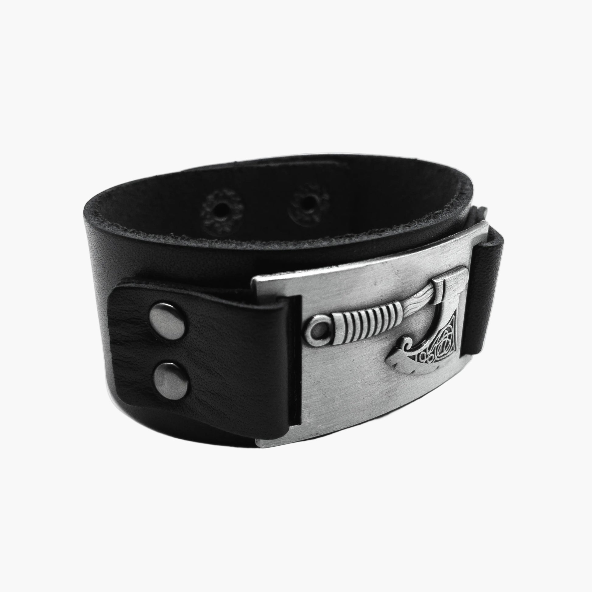 right angle view of War Axe adjustable cuff bracelet