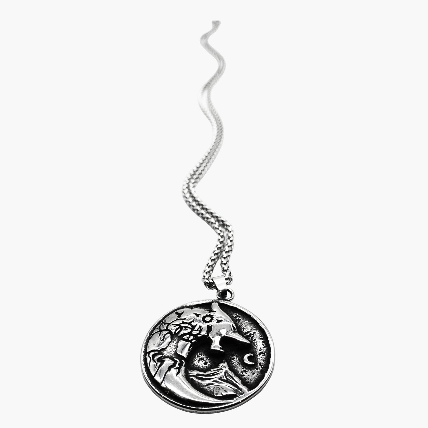 HOUSE OF ROK Warg Chain Wolf Yggdrasil Pendant Stainless Steel Necklace