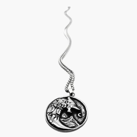 HOUSE OF ROK Warg Chain Wolf Yggdrasil Pendant Stainless Steel Necklace