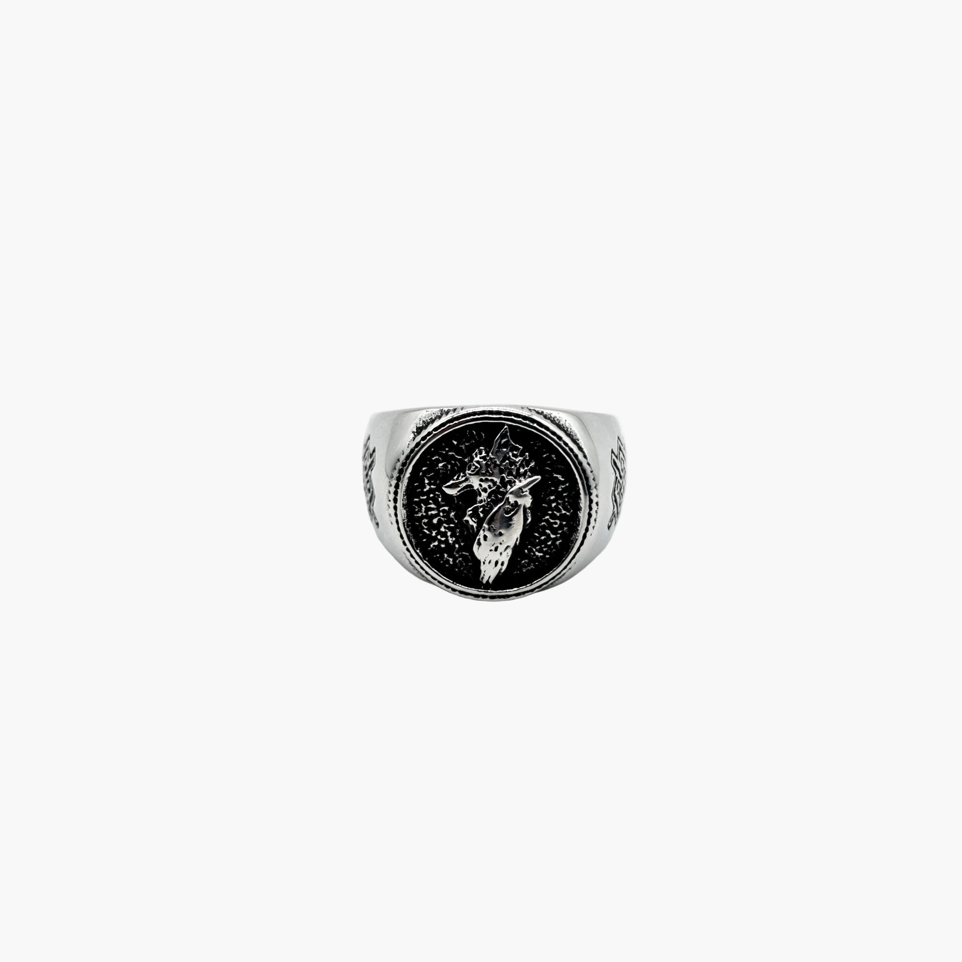 HOUSE OF ROK Warg Wolf and Celtic Stainless Steel Norse Ring
