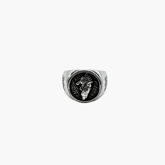 HOUSE OF ROK Warg Wolf and Celtic Stainless Steel Norse Ring