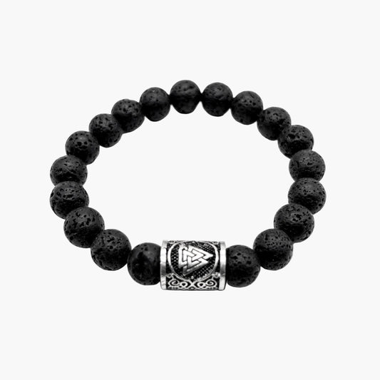 Warrior Beads Valknut Norse Black Bead Bracelet HOUSE OF ROK