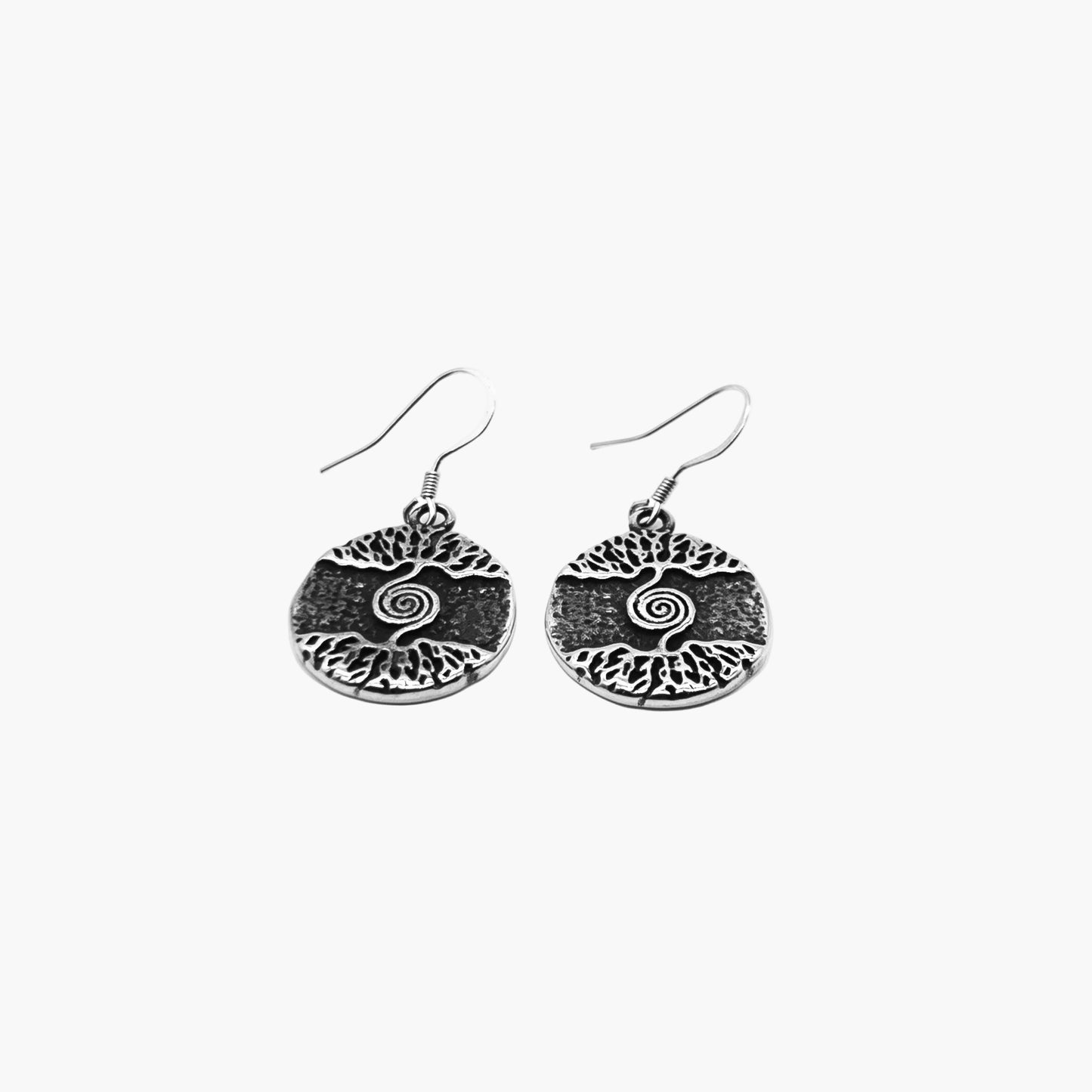 White Tree Yggdrasil Stainless Steel Hoop Earrings HOUSE OF ROK