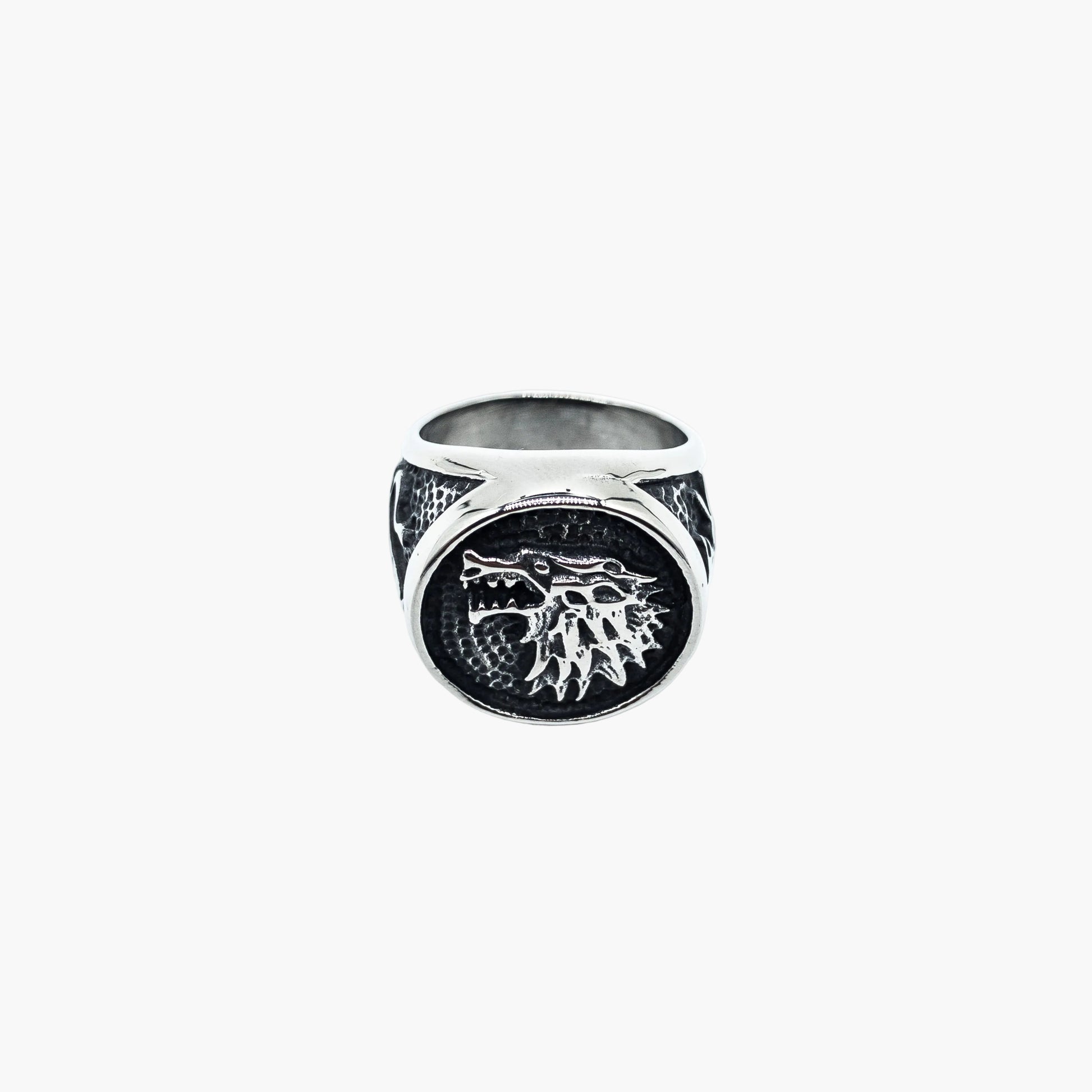 top down view of Wolf Master Norse wolf ring