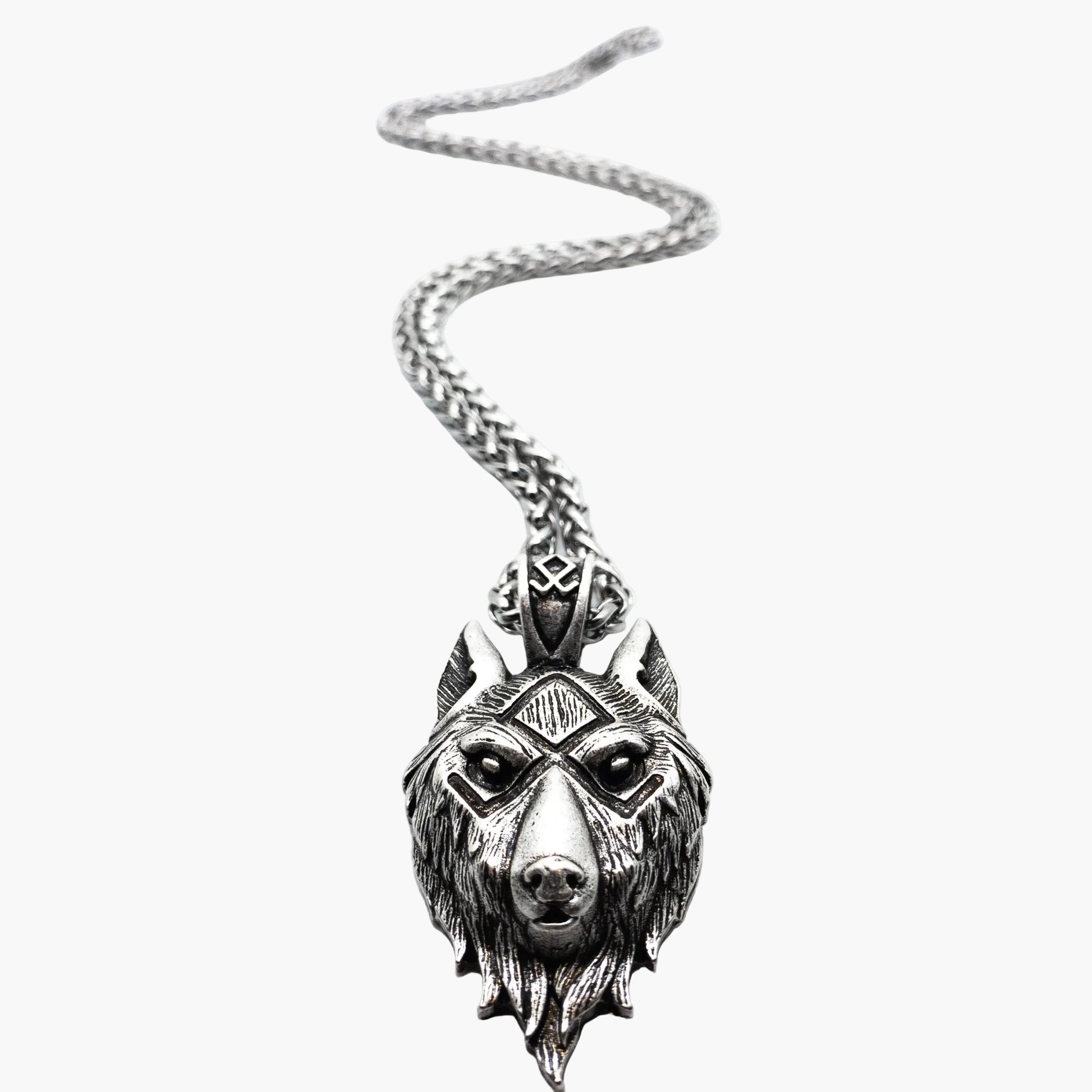 HOUSE OF ROK Wolf Norse Pendant Necklace Stainless Steel