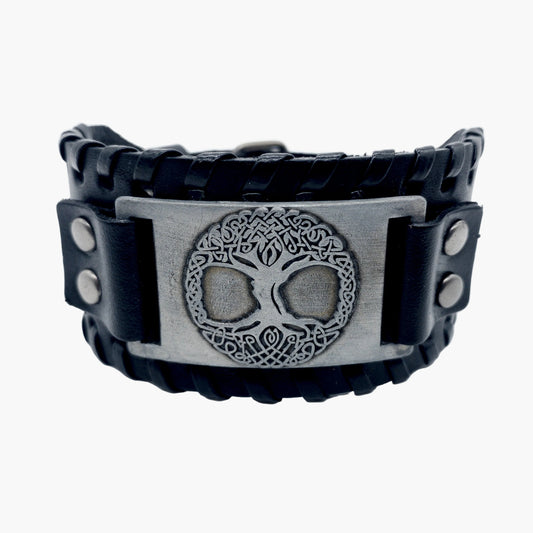 HOUSE OF ROK Yggdrasil Tree of Life Stainless Steel Cuff Bracelet
